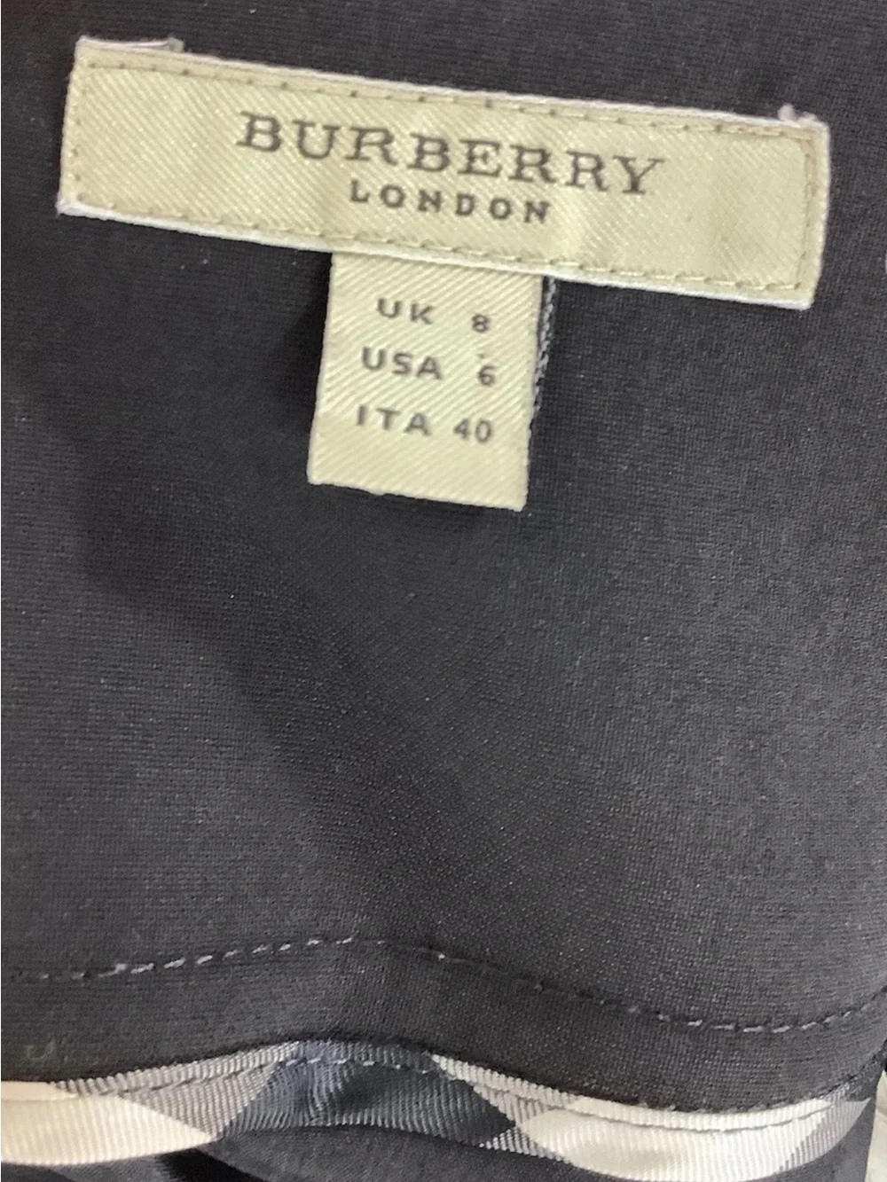 Burberry London Sz 6 US Black Pencil Midi Business Office Interview Skirt